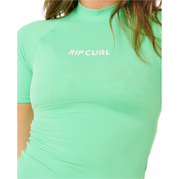 2026 Rip Curl Frauen Molokai Short Sleeve Solid UPF Lycra Vest 19QWRV - Green